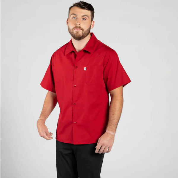 red shirt, utility men's shirt, utility women's shirt, unisex utility shirts