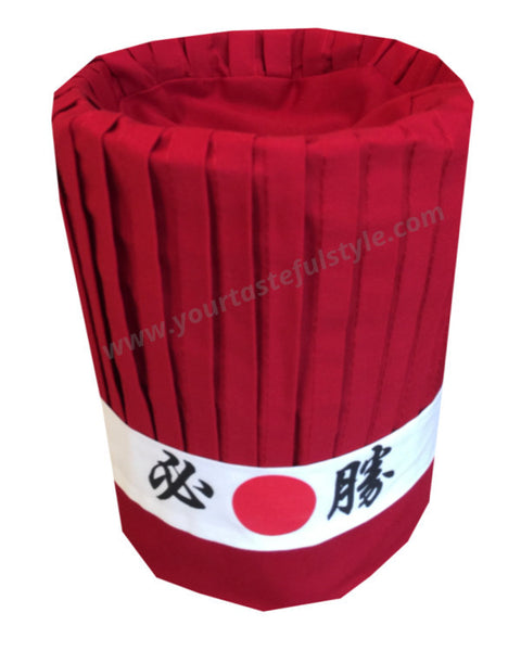 red hibachi chef hat set, red chef tall hat set