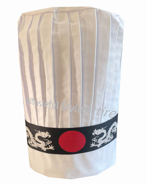 white chef tall hat, Hibachi chef tall hat set