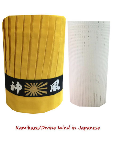 Hibachi Chef Hat Teppanyaki Tall Chef Cap with hachimaki Headband Tie for Chef
