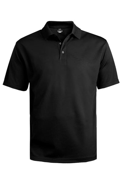 black polo shirt, black polo