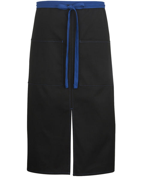 full size bistro apron, bistro apron, dinner server apron, black and blue apron
