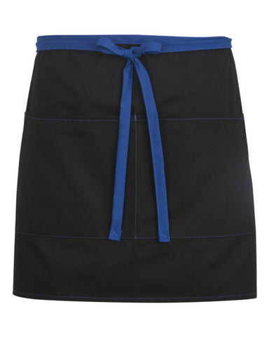 bistro apron, black and blue bistro apron, aprons