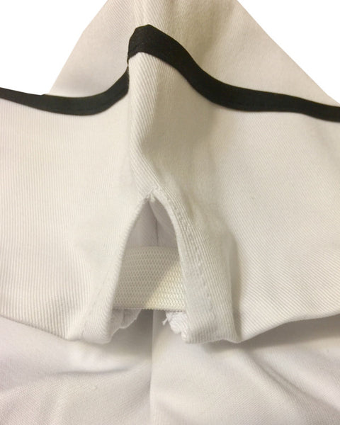 white and black garrison hat, white and black chef garrison hat