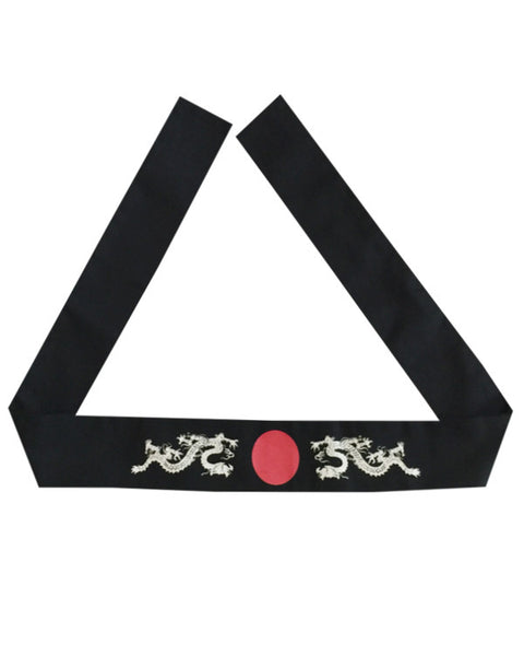 chef headband, dragon headband, black headband, Japanese headband