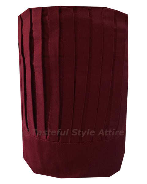 burgundy chef tall hat, burgundy chef hats