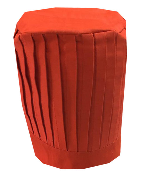 chef pleated orange hat, orange hat, orange