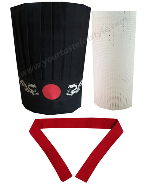 Hibachi chef uniform, Japanese Grill chef hat set