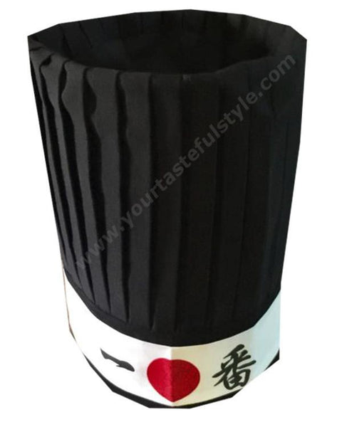hibachi chef tall hat, black hibachi tall hat, ninja headband