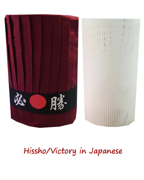 teppan chef hat set, tall hat set, headband hat set, plastic hat holder