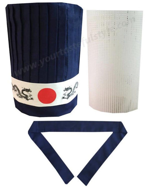 hibachi chef hat and headband, hibachi chef tall hat and headband