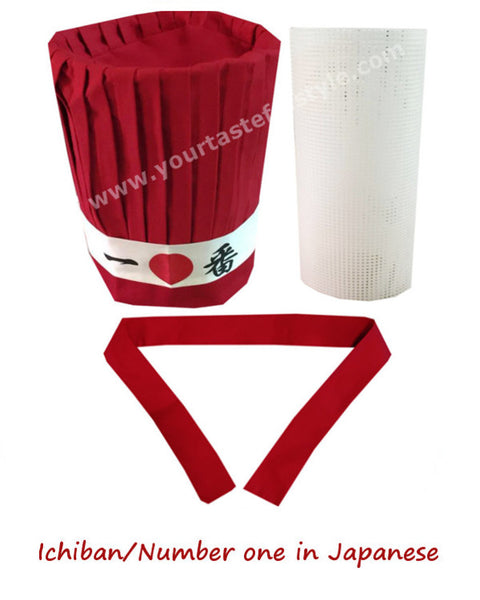 Japanese steakhouse chef uniform, hibachi hat set