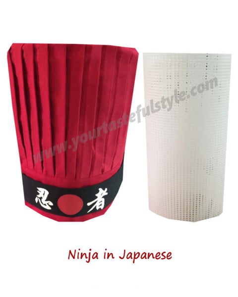 Hibachi chef hat and headband, hibachi chef tall hat, headband