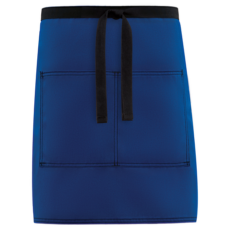 royal blue bistro apron, double stitching bistro apron, chef apron, wait staffs bistro apron