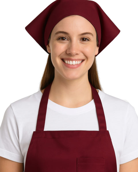 Burgundy Bandana, waitress bandana, Bandana