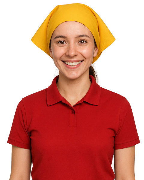 yellow bandana, server bandana, bandana, head wraps