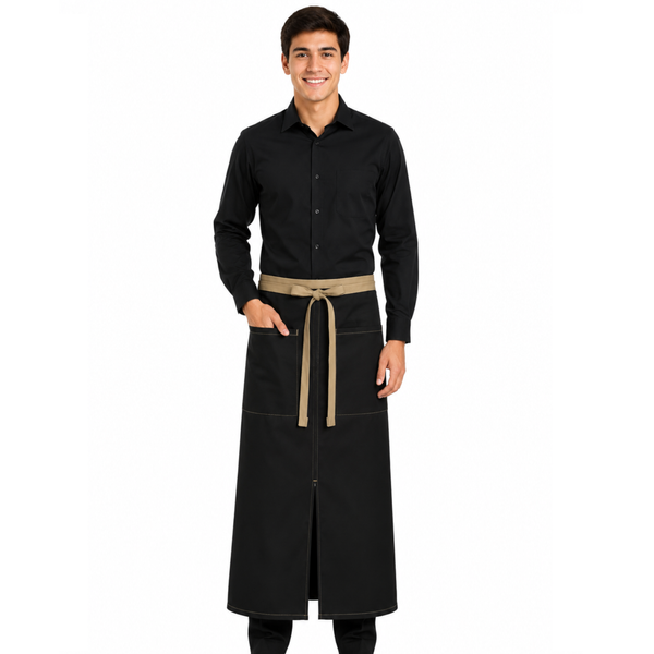 bistro apron, black bistro apron, full size bistro apron, front house full size bistro apron, bistro apron, black bistro aprons