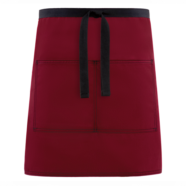 Burgundy Bistro Apron with Black Webbing