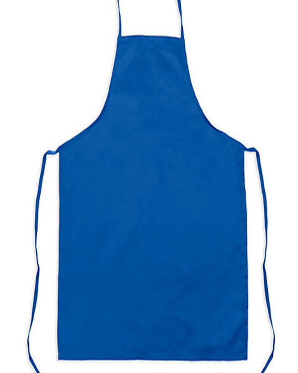 bib aprons, no pocket bib apron, royal blue bib apron, apron