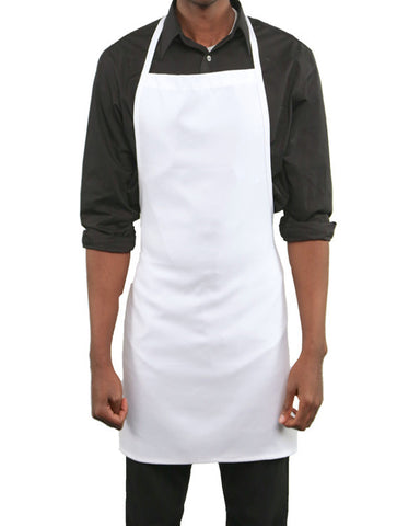 BIB APRON, white bib apron, no pocket apron