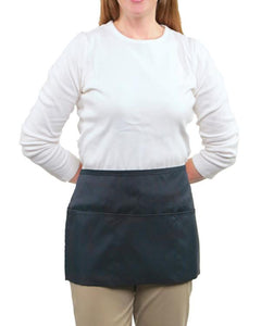 Navy blue waist apron, server waist apron, culinary school chef apron