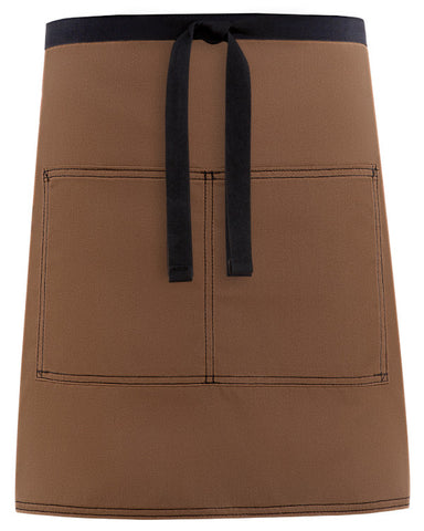 Heavy Double Needle Stitching Black Webbing Bistro Apron