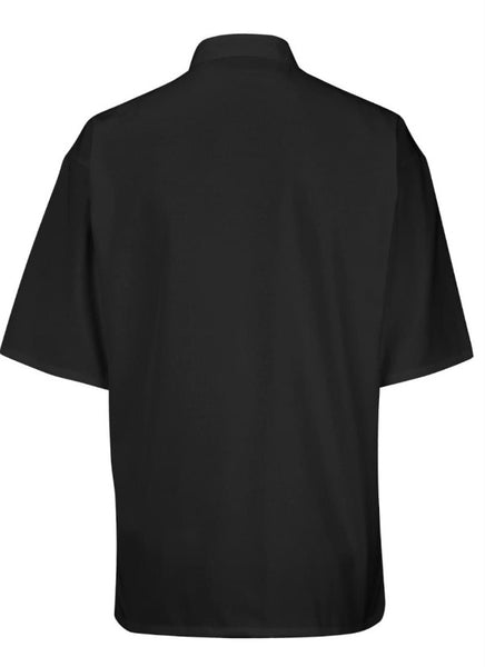 classic short sleeve chef coat, classic chef coat black