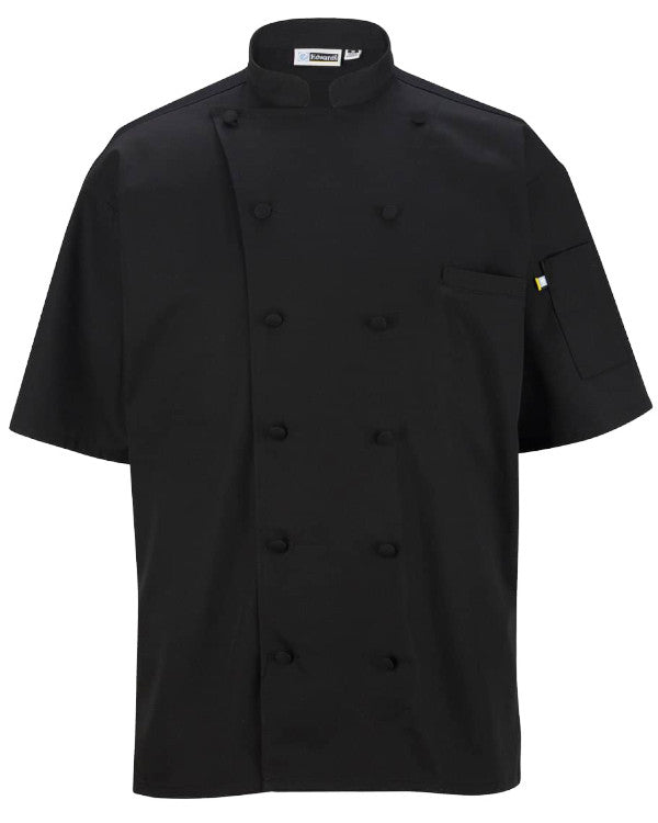 mesh back chef coat, cloth buttons chef coats