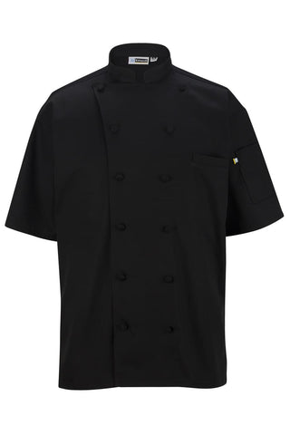 mesh back chef coat, cloth buttons chef coats