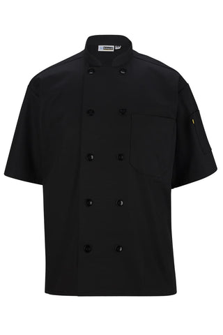 black short sleeve chef coat, short sleeve chef coat