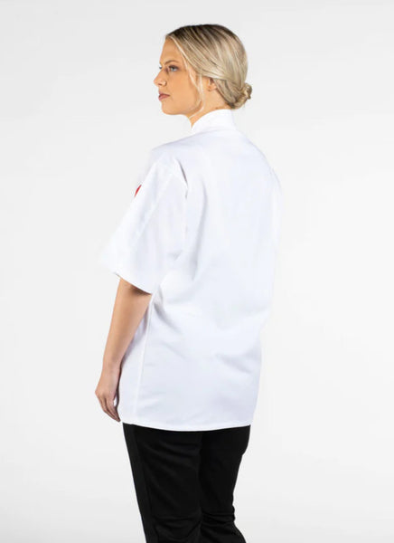 classic white chef coat, white chef coat