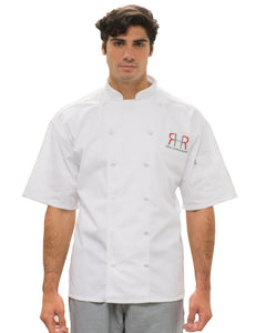 white chef coat, cloth button chef coats