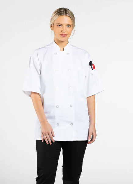 short sleeve white chef coat, classic chef coats