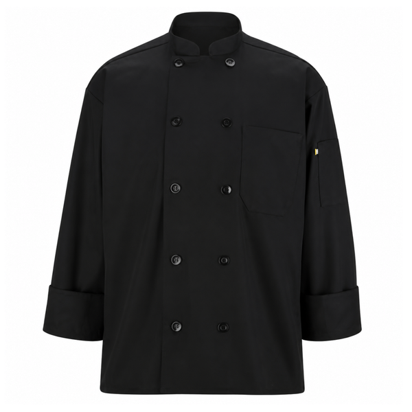 black chef coat, black kitchen chef coats