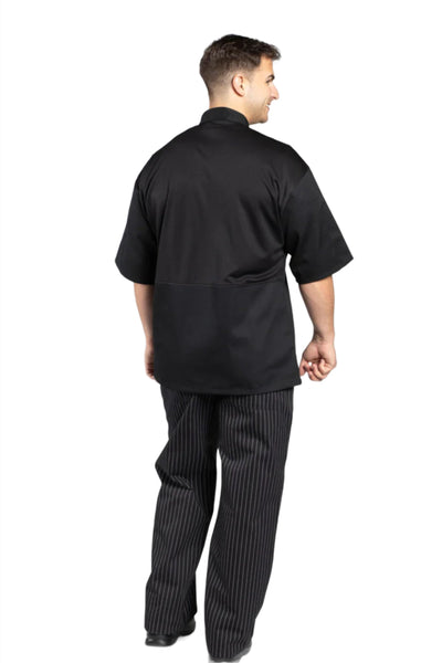 black chef coat, classic short sleeve chef coat