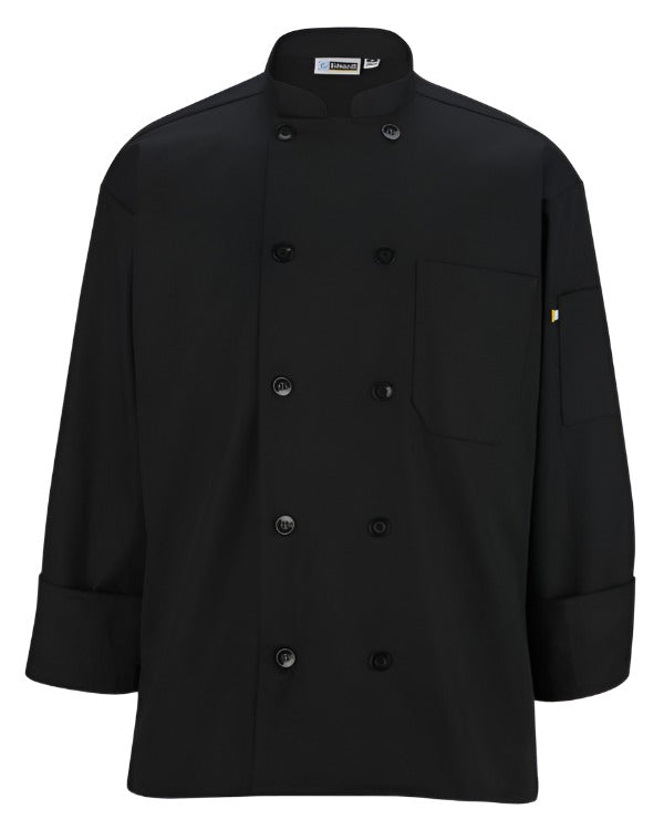 black long sleeve chef coat, long sleeve chef coat, black chef coat
