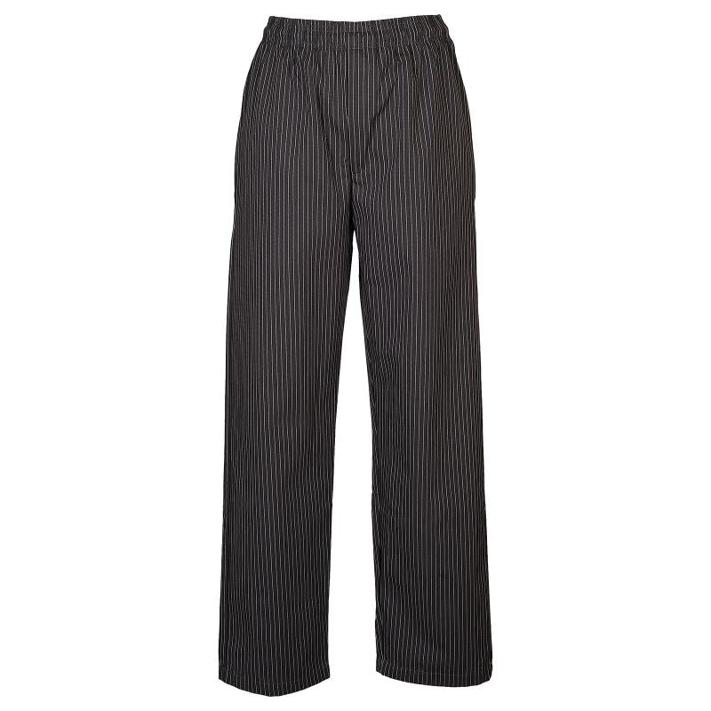 Zipper-front chef pants, black chef pants