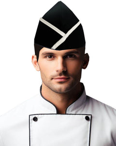 black Garrison Hat, black chef Garrison hat