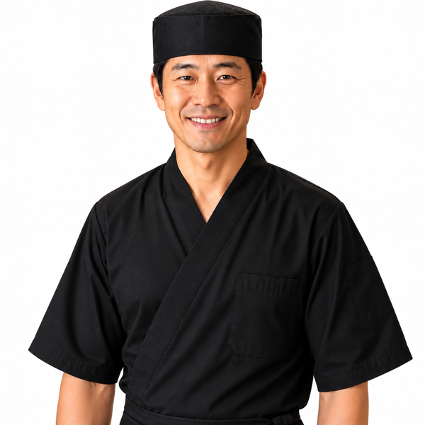 Cool Vent Top sushi chef hat, Cool Vent Top black sushi chef hat, sushi chef black hat