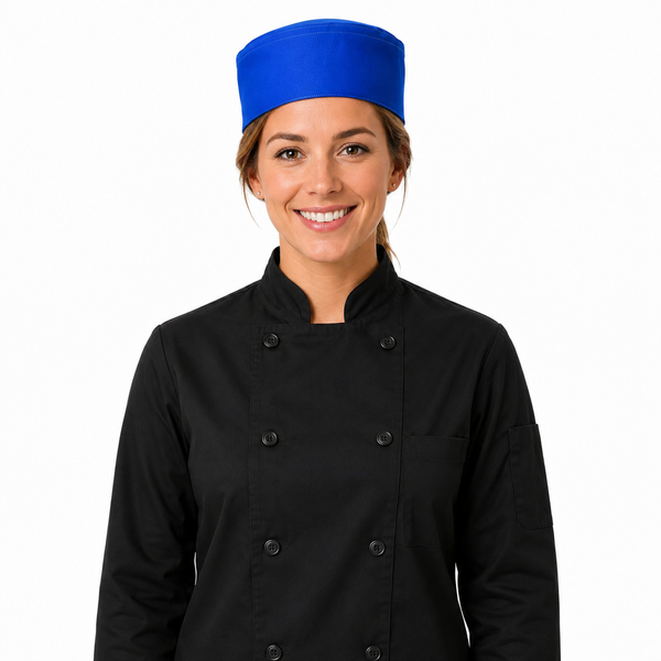 adjustable blue chef hat, blue chef hat, blue chef cap, classic blue chef hat, chef cooking hat