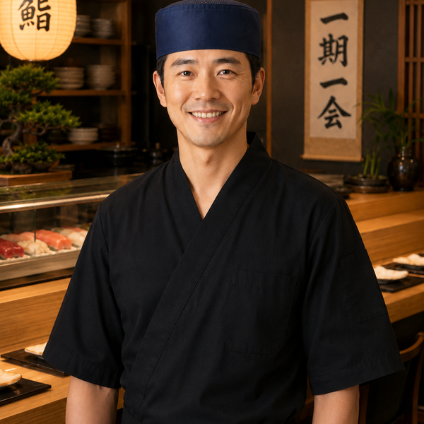 Navy-Blue Sushi Chef Hat, Sushi chef hat, sushi chef navy blue hat