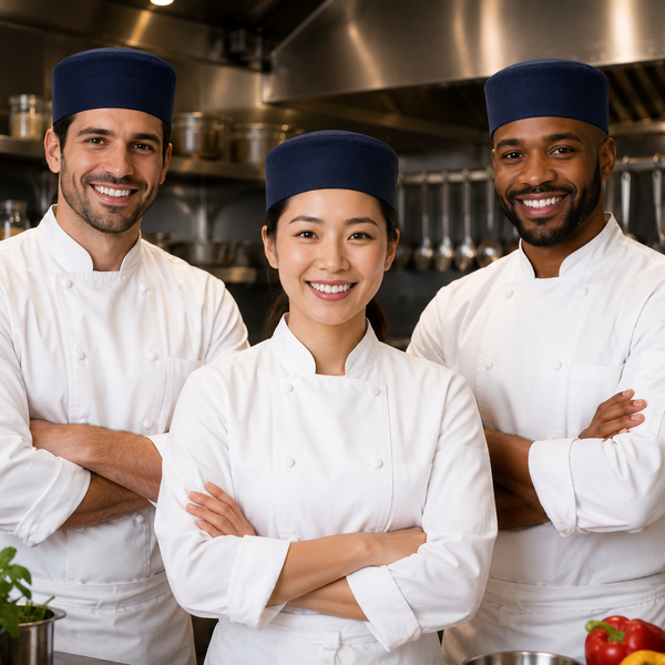 Adjustable Chef Hat 3 Pack Kitchen Restaurant Bakery Sushi Chef Caps Skull Hat Cool Vent Top