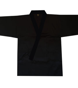 black sushi chef coat, black sushi chef happi coat, sushi chef coat