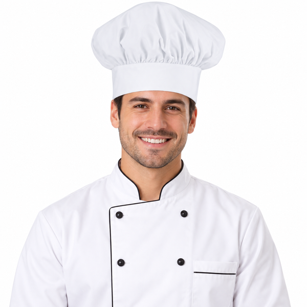 white chef hats, poplin chef hats