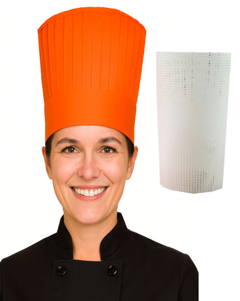 Kitchen chef hat pleated chef tall hat Orange Chef Tall Hat