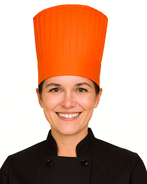 Culinary uniform tall hat with clean pleated design