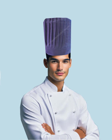 High-quality chef pleated tall hat - Purple Color