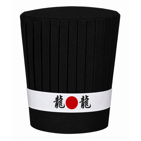 black hibachi chef hat set, hibachi chef uniform, hibachi chef hat with dragon headband