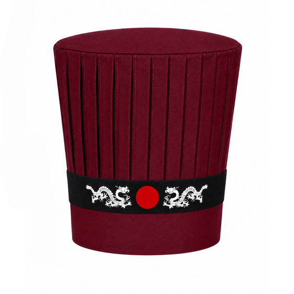 burgundy hibachi chef hat set, hibachi chef hat set, Japanese chef hat set