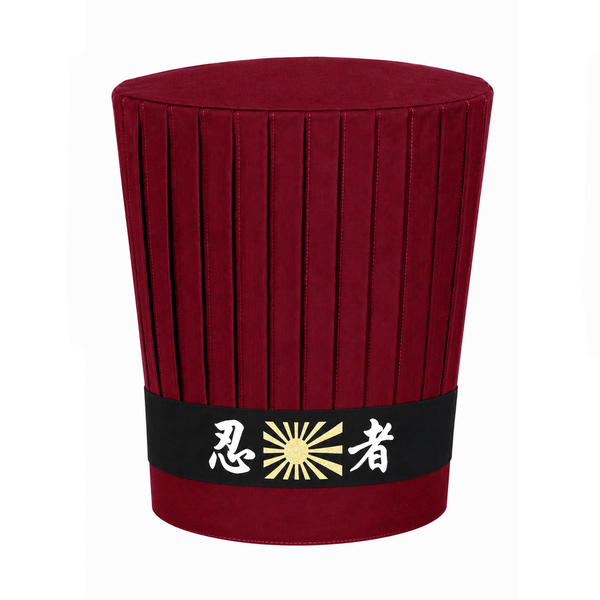 burgundy chef hat set, burgundy hibachi chef hat set, Hibachi chef hat set, burgundy hat set, hibachi chef uniform